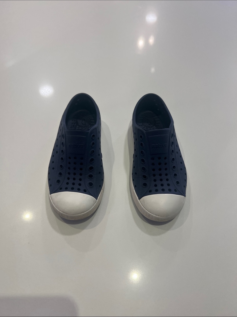 Native Shoes Kids Navy Water Slip-Ons with White Toe